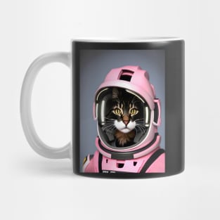 Pink Astronaut Cat- Modern Digital Art Mug